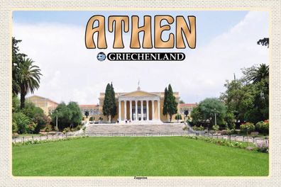 Blechschild 18x12 cm - Athen Griechenland Zappeion Kongress