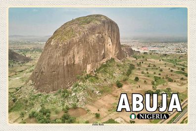 Holzschild 18x12 cm - Abuja Nigeria Zuma Rock Felsformation