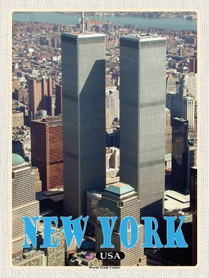 Blechschild 30x40 cm - New York USA World Trade Center