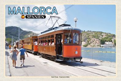 Blechschild 18x12 cm - Mallorca Spanien Insel-Tram-Tranvia