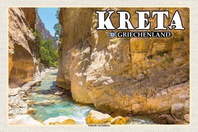 Blechschild 18x12 cm - Kreta Griechenland Schlucht von Samaria