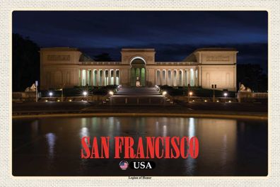 Holzschild 18x12 cm - San Francisco Usa Legion Of Honor Museum