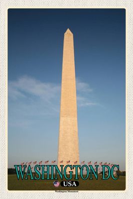 Holzschild 18x12 cm - Washington Dc Usa Washington Monument