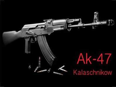 Holzschild 30x40 cm - Gewehr AK-47 Kalaschnikow