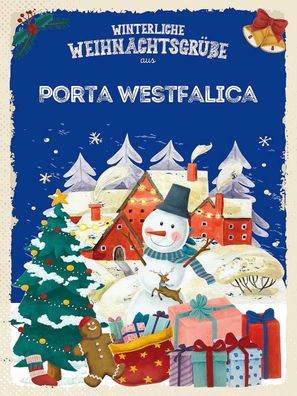 Blechschild 30x40 cm - Weihnachtsgrüße aus PORTA Westfalica