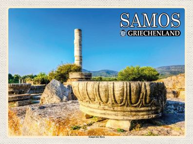 Holzschild 30x40 cm - Samos Griechenland Tempel Der Hera