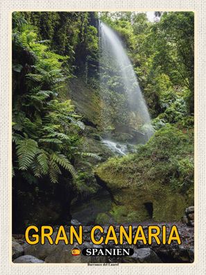 Holzschild 30x40 cm - Gran Canaria Spanien Barranco del Laurel
