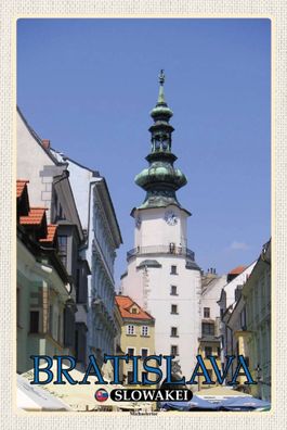 Holzschild 18x12 cm - Bratislava Slowakei Michaelertor