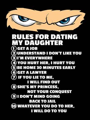 Holzschild 30x40 cm - Rules for dating my daughter Ninja