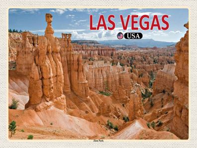 Blechschild 30x40 cm - Las Vegas USA Zion Park