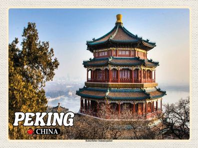 Holzschild 30x40 cm - Peking China Kaiserlicher Sommerpalast