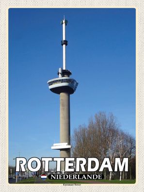 Blechschild 30x40 cm - Rotterdam Niederlande Euromast Tower