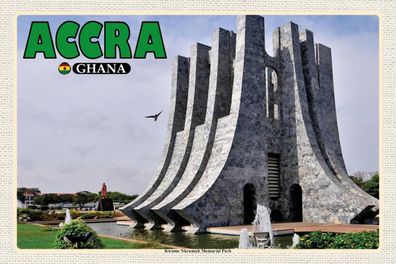 Blechschild 18x12 cm - Accra Ghana Kwame Nkrumah Memorial Park