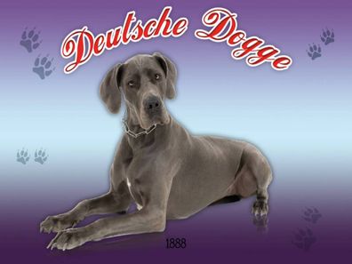 Blechschild 30x40 cm - Hund Deutsche Dogge 1888
