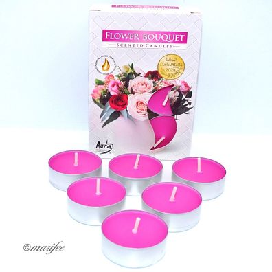 Duft-Teelichter, 6 Stück Blumenstrauß/ Flower Bouquet Art.-Nr. 12139