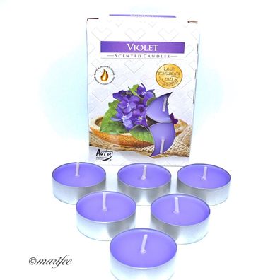 Duft-Teelichter, 6 Stück Veilchen/ Violet Art.-Nr. 12141