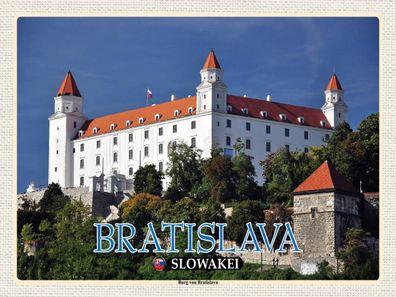 Holzschild 30x40 cm - Bratislava Slowakei Burg von Bratislava