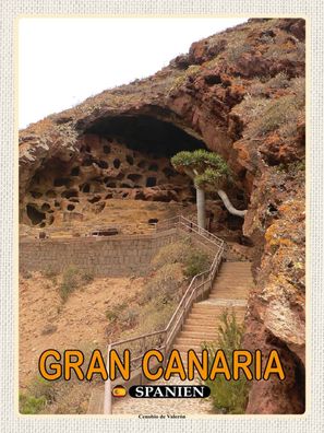 Holzschild 30x40 cm - Gran Canaria Spanien Cenobio de Valerón