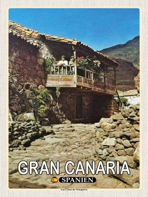 Holzschild 30x40 cm - Gran Canaria Spanien Las Casas Veneguera