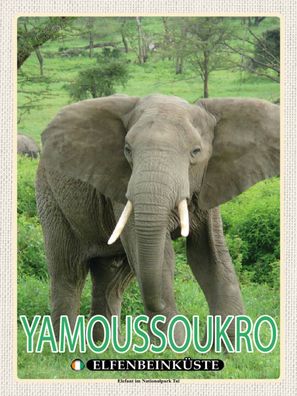 Holzschild 30x40 cm - Yamoussoukro Elfenbeinküste Nationalpark