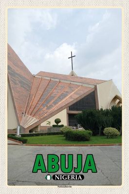 Blechschild 18x12 cm - Abuja Nigeria Nationalkirche