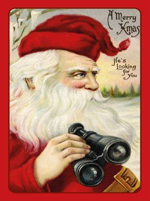 Blechschild 30x40 cm - Schnee Winter Santa Claus
