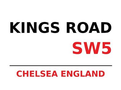 Holzschild 30x40 cm - London England Chelsea Kings Road SW5