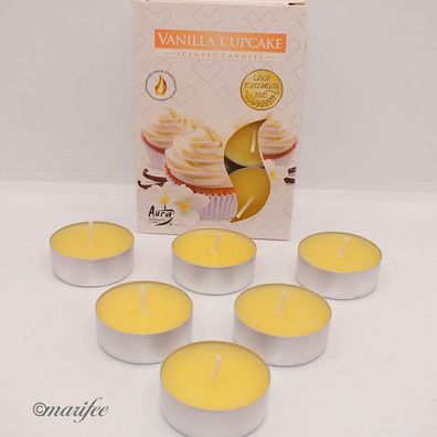 Duft-Teelichter, 6 Stück Vanille Cupcake Art.-Nr. 12146