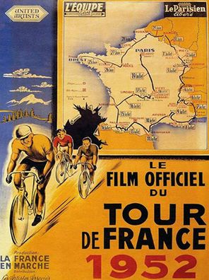 Holzschild 30x40 cm - le film Fahrrad Tour France 1952