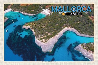 Holzschild 18x12 cm - Mallorca Spanien Parc Natural de Mondragó