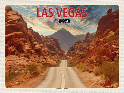 Blechschild 30x40 cm - Las Vegas USA Red Rock Canyon