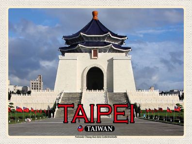 Blechschild 30x40 cm - Taipei Taiwan Nationale Chiang-Kai-shek