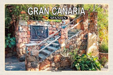 Holzschild 18x12 cm - Gran Canaria Spanien Finca Montecristo