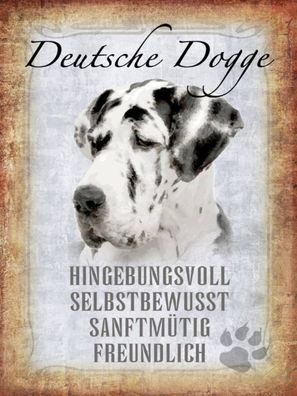 Holzschild 30x40 cm - Deutsche Dogge Hund
