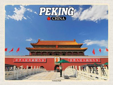 Blechschild 30x40 cm - Peking China Verbotene Stadt