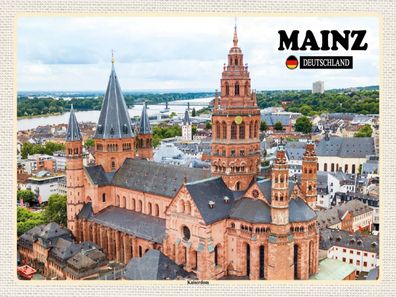 Blechschild 30x40 cm - Mainz Kaiserdom Kirche Christentum
