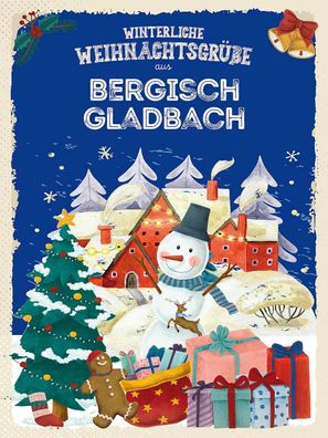 Holzschild 30x40 cm - Weihnachtsgrüße aus Bergisch Gladbach