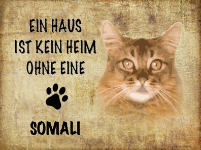 Holzschild 30x40 cm - Somali Katze ohne kein Heim