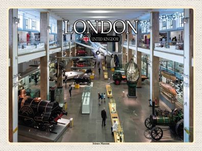 Holzschild 30x40 cm - London England Uk Science Museum