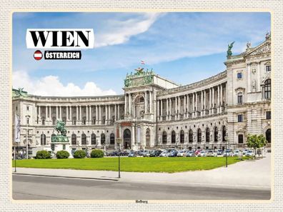 Holzschild 30x40 cm - Wien Österreich Hofburg