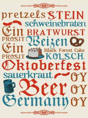 Blechschild 30x40 cm - Oktoberfest Beer Wurst Germany