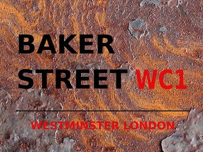 Holzschild 30x40 cm - London Street Baker street WC1