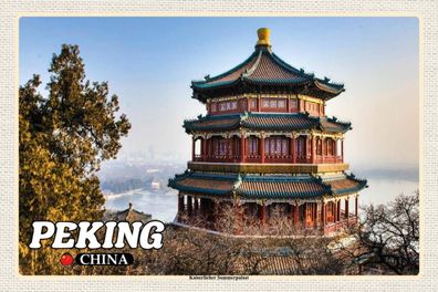 Holzschild 18x12 cm - Peking China Kaiserlicher Sommerpalast