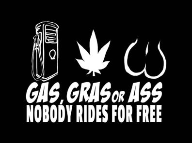 Blechschild 30x40 cm - Gas gras ass nobody rides for free