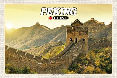 Blechschild 18x12 cm - Peking China Die Große Mauer
