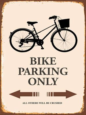 Blechschild 30x40 cm - Bike parking only Fahrrad parken