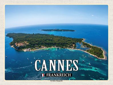 Holzschild 30x40 cm - Cannes Frankreich Ile Sainte-Marguerite