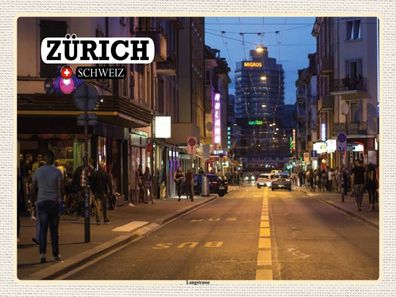 Blechschild 30x40 cm - Zürich Schweiz Langstrasse
