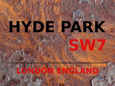 Holzschild 30x40 cm - London England Hyde Park Sw7
