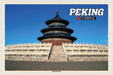 Holzschild 18x12 cm - Peking China Himmelstempel